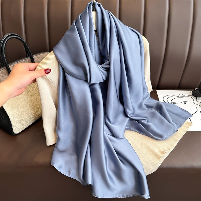 Amethyst Grey Satin Scarf