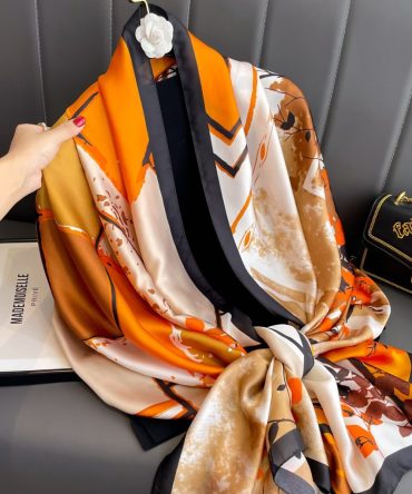 ArtyClick Orange Silk Scarf