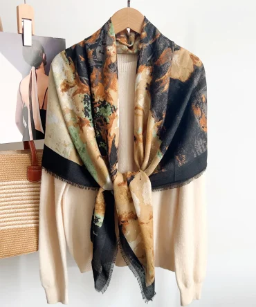 Ashburn Black Square Scarf