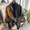 Aureolin Black & Gold Silk Scarf