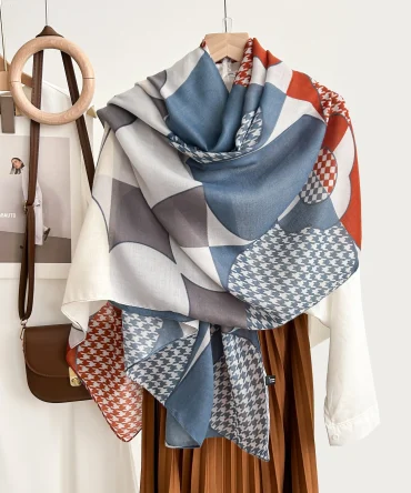 Avery Blue Printed Scarf