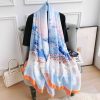 BLUE Snow Country Landscape Scarf Silk Scarf