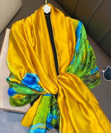 Bee Yellow Silk Scarf