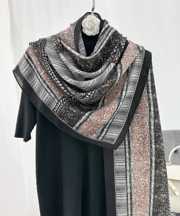 Black Albescent Printed Scarf