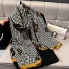 Black Houndstooth Silk Scarf