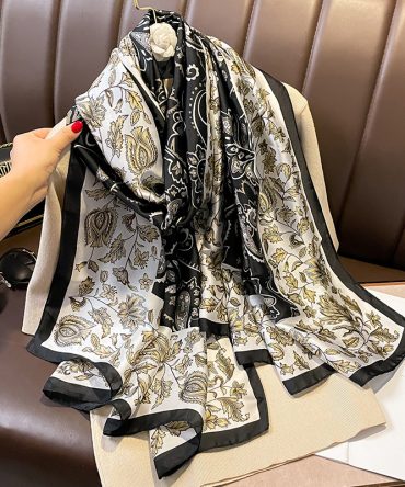 Black Metal Silk Scarf