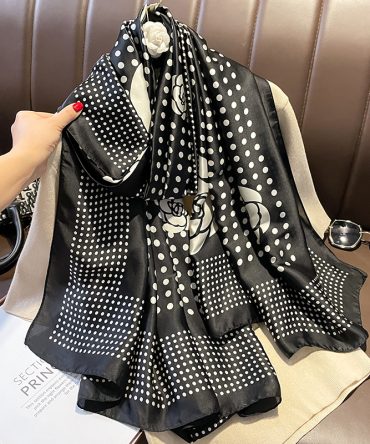 Black Shadow Silk Scarf