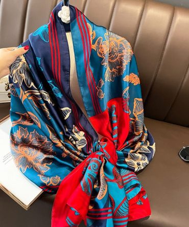 Blue Lobelia Silk Scarf
