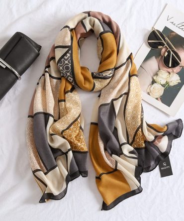 Bourbon Gold Printed Scarf