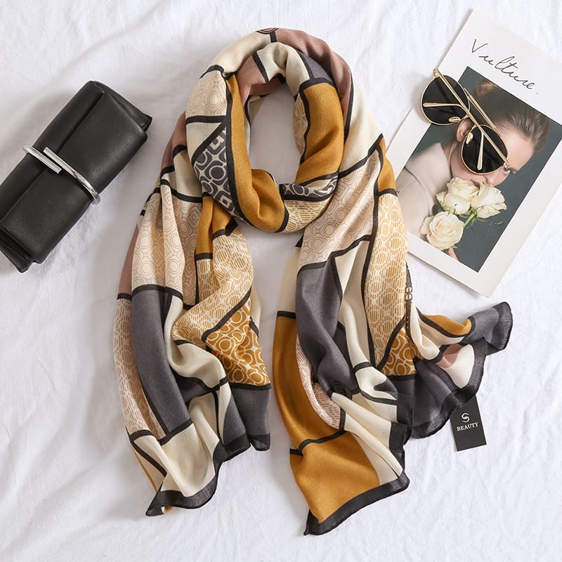 Bourbon Gold Printed Scarf