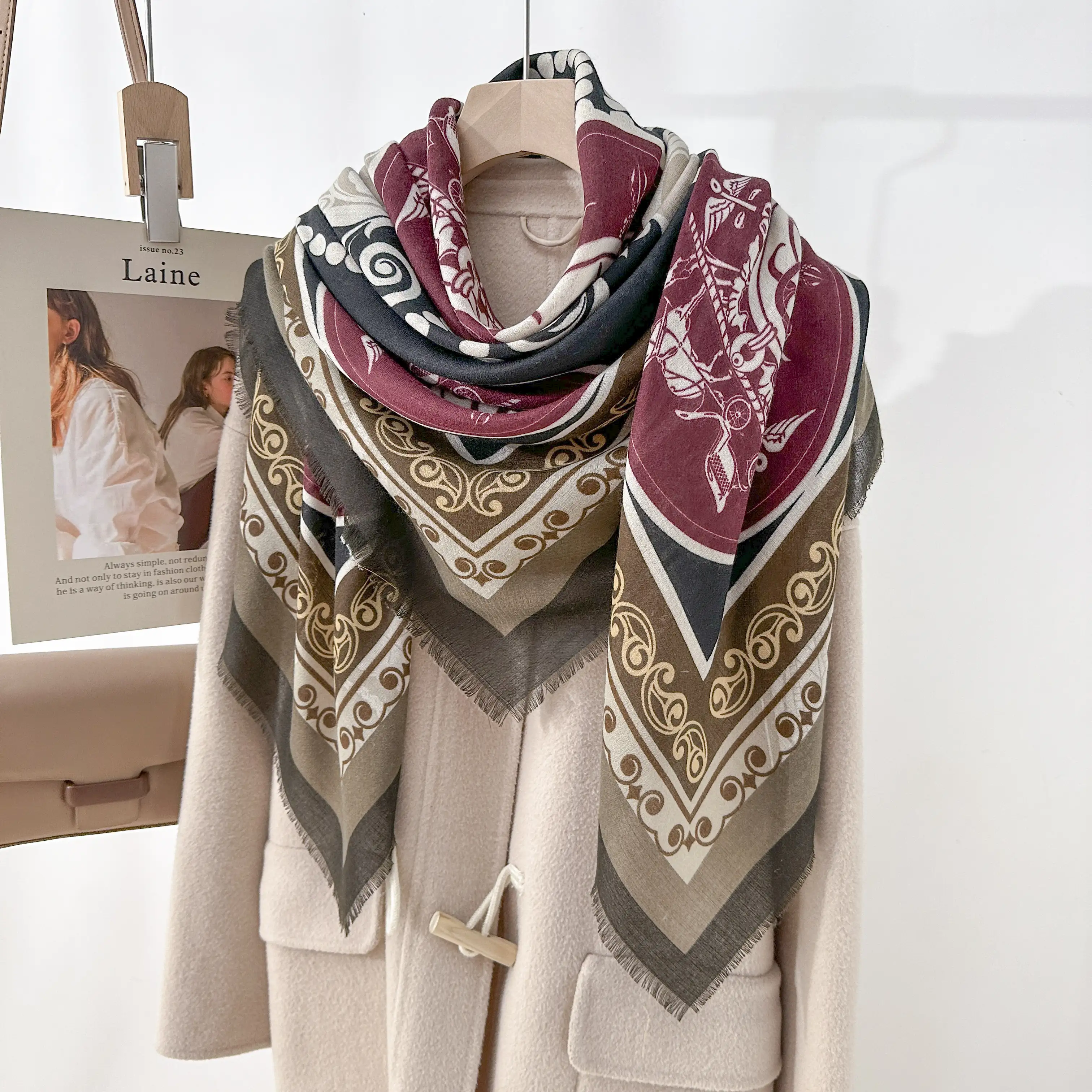 Brich Brown Square Scarf