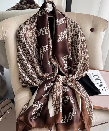 Brown Coffee Silk Scarf