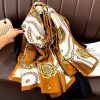 Brown Orange Silk Scarf
