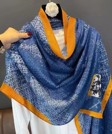 Bunting Blue Printed Scarf