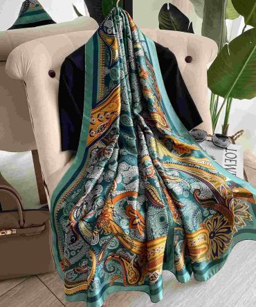 Burnham Green Silk Scarf