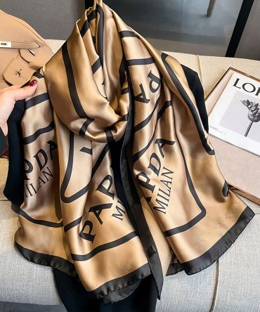 Caffiene Brown Silk Scarf