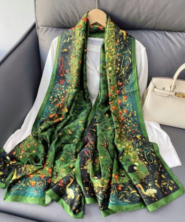 Camo Green Silk Scarf