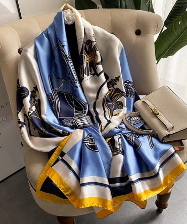 Carolina Jordy Blue Silk Scarf