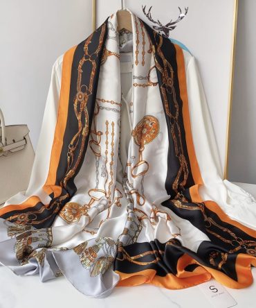 Elegant White Silk Scarf