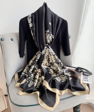 Cinder Black Silk Scarf