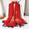 Cinnabar Red Chiffon Hijab