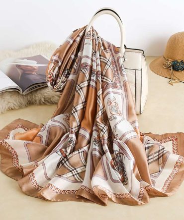 Clay Brown Silk Scarf
