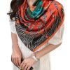 Cognac Brown Silk Scarf