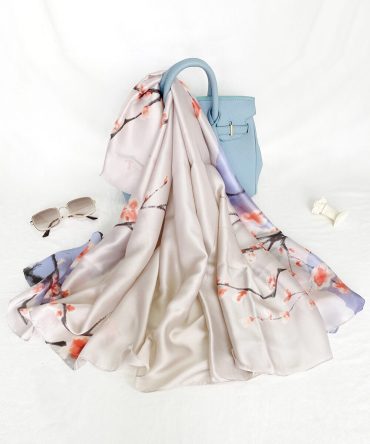 Cold Stone White Silk Scarf