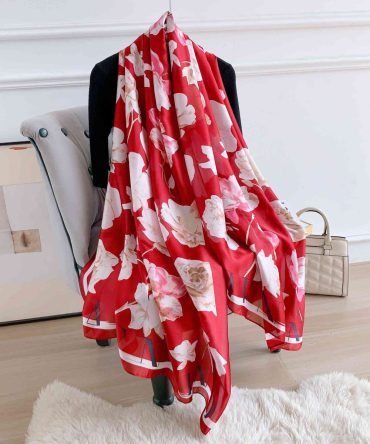 Cornell Red Silk Scarf