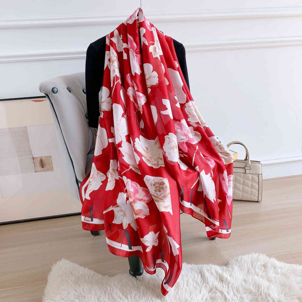 Cornell Red Silk Scarf