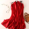 Crimson Red Silk Scarf