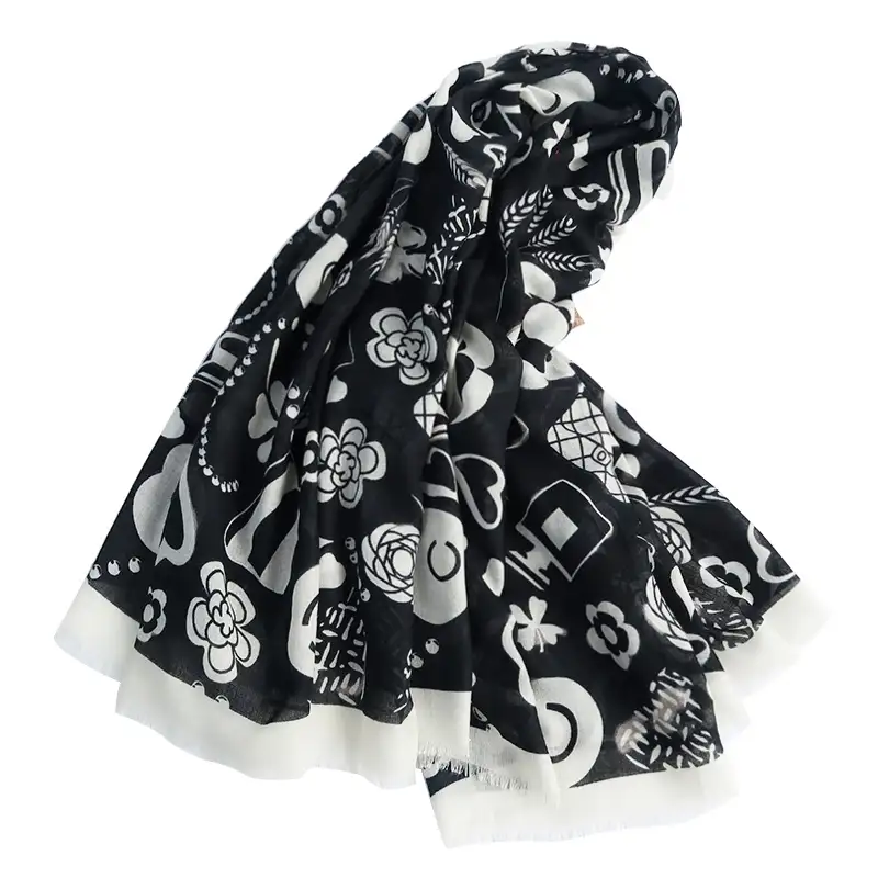 Cynder Black Square Scarf