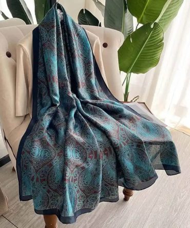 Dark Aqua Silk Scarf