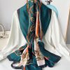 Dark Blue Grey Silk Scarf