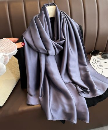 Dark Charcoal Satin Scarf