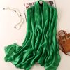 Dark Spring Green Silk Scarf