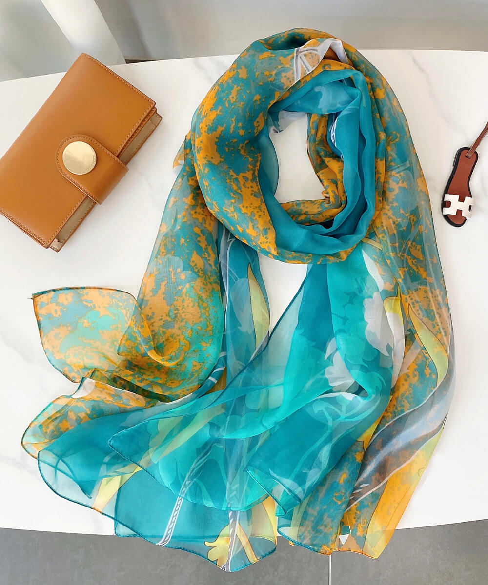 Dark Turquoise Chiffon Hijab