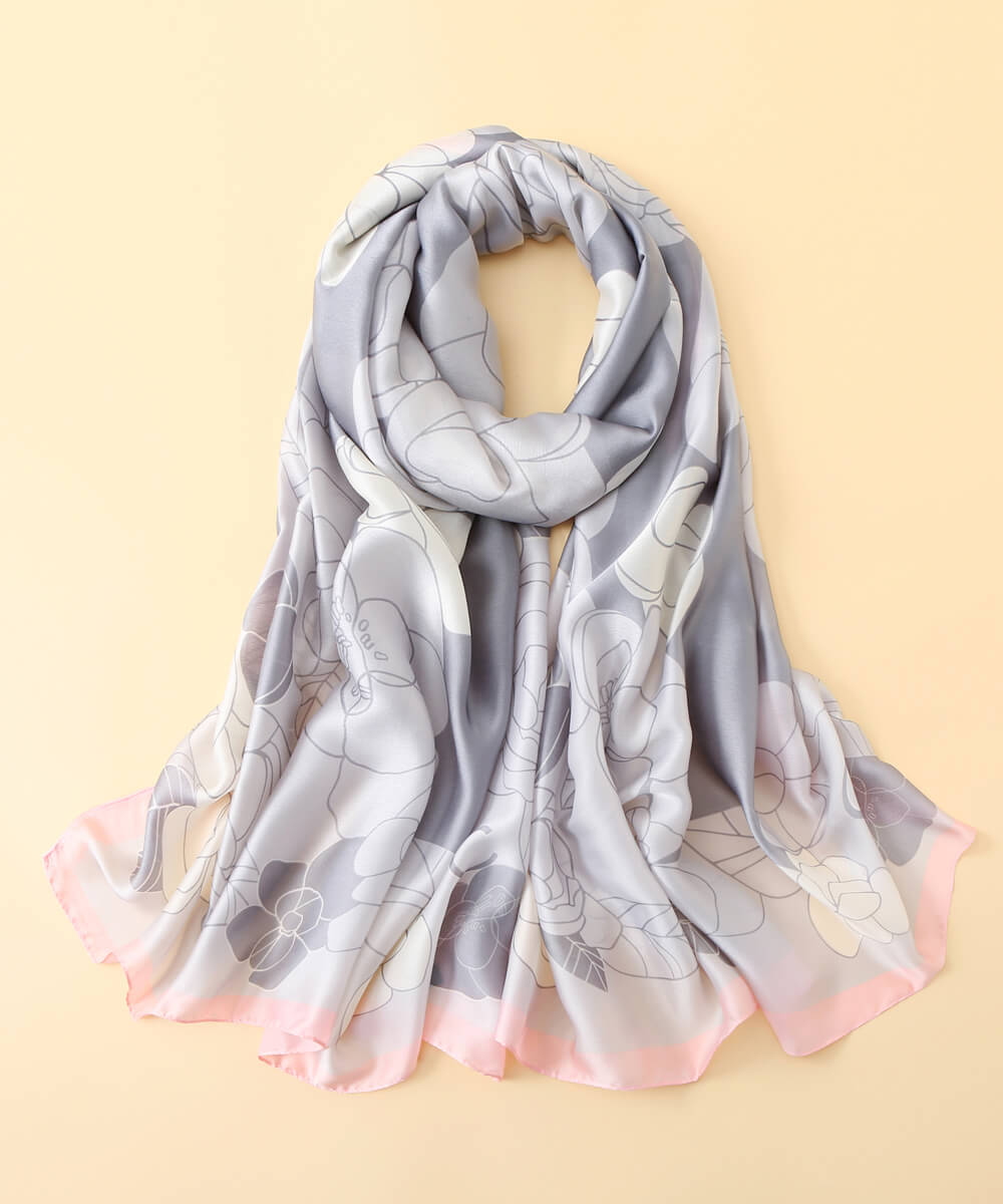 Davy Grey Silk Scarf