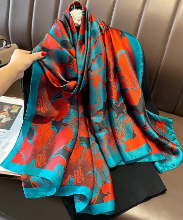 Deep Carmine Pink Silk Scarf