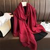 Deep Maroon Satin Scarf