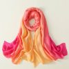 Deep Peach Silk Scarf