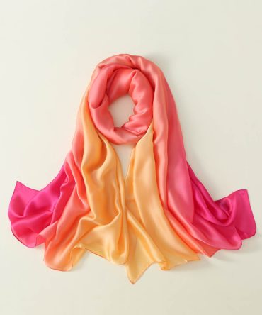 Deep Peach Silk Scarf
