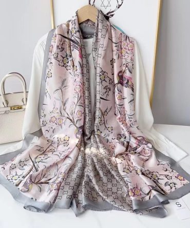 Delicate Brown Silk Scarf