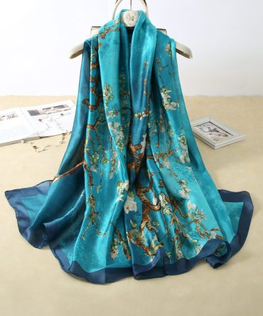 Eastern Blue Silk Scarf