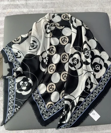 Ebony Black Square Scarf