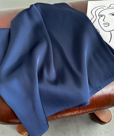 Ebony Blue Satin Scarf