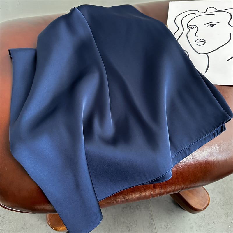 Ebony Blue Satin Scarf