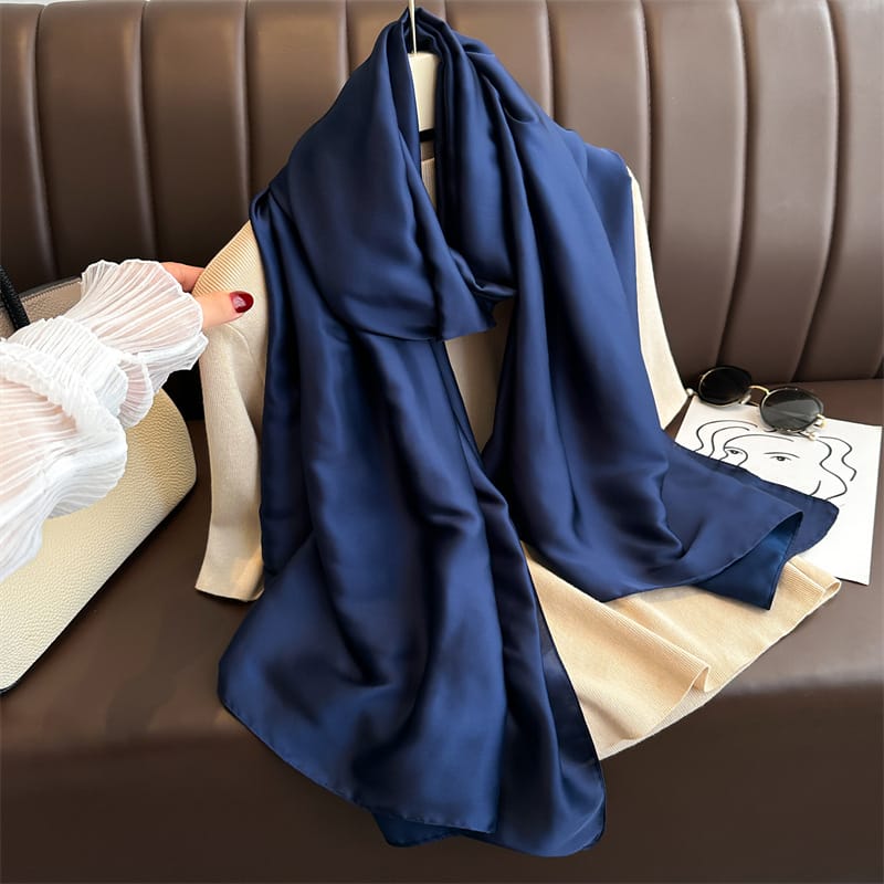 Ebony Blue Satin Scarf