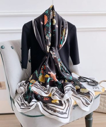 Eerie Black Silk Scarf
