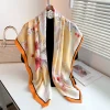 Flowery Orange Square Scarf